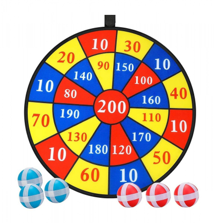 Jocuri de societate pentru copii - Tabla de Darts Pliabila cu 6 mingi