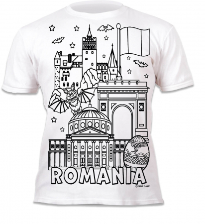 Tricou de colorat cu markere lavabile - Romania [1]