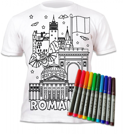 Tricou de colorat cu markere lavabile - Romania [0]