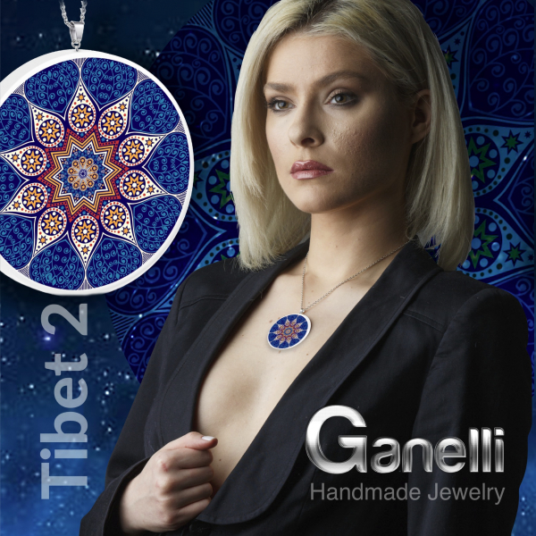 PM02(A)-Pandantiv Ganelli Mandale Tibet -model 2(albastru) [5]