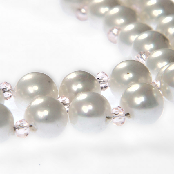0300(A) Set bijuterii GANELLI Statement handmade - Colier in V si Cercei Chandelier din Perle Mallorca [3]