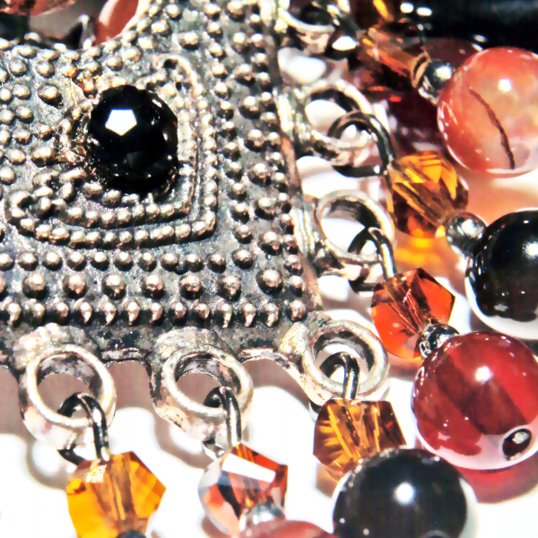 0213(D) Set bijuterii GANELLI - colier cu pandantiv statement, bratara si cercei din pietre semipretioase Agate Eye [5]