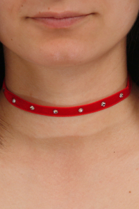 Ck03 negru-Colier Ganelli choker din catifea si 5 Cristale Swarovski elements [2]