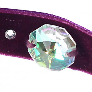 Ck01 negru-Colier Ganelli choker din catifea si Cristale Swarovski elements Cristal Octogon 18 mm si 6 cristale mici [2]