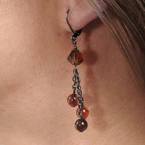 0213(D) Set bijuterii GANELLI - colier cu pandantiv statement, bratara si cercei din pietre semipretioase Agate Eye [3]