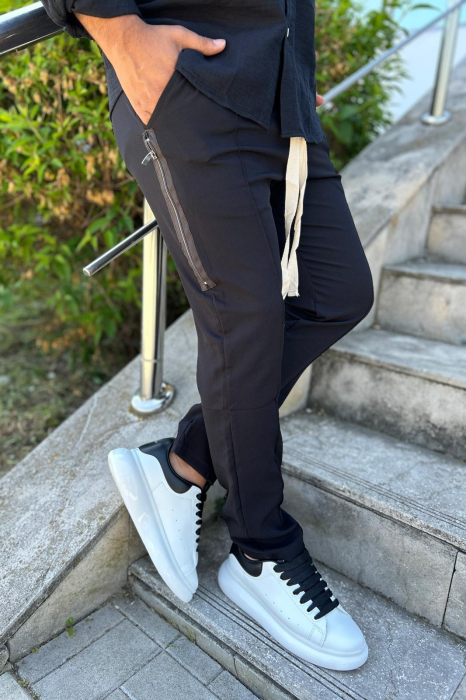PANTALONI CU SIRET NEGRU [5]