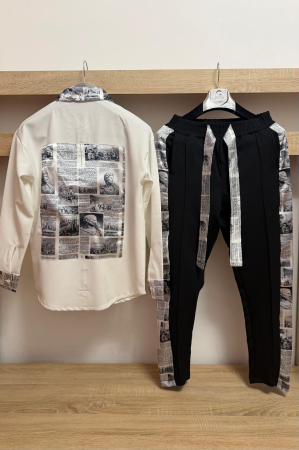 Pantaloni / Trening barbati - COMPLEU HISTORY ALB NEGRU