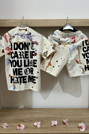Pantaloni / Trening barbati - COMPLEU I`DON CARE ALB