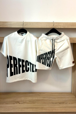 Pantaloni / Trening barbati - COMPLEU IMPERFEC ALB