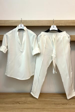 Pantaloni / Trening barbati - COMPLEU LOUIS PARK ALB