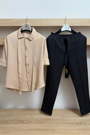 Pantaloni / Trening barbati - COMPLEU LP CU BANDA CREM