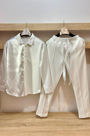 Pantaloni / Trening barbati - COMPLEU LP SATIN ALB