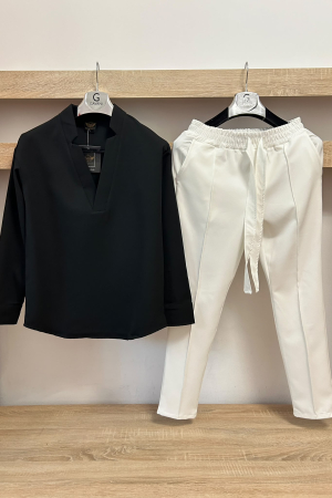 Pantaloni / Trening barbati - COMPLEU MIR NEGRU ALB