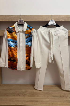Pantaloni / Trening barbati - COMPLEU MODERN ALB