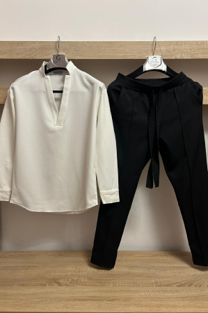 Pantaloni / Trening barbati - COMPLEU PARK ALB NEGRU