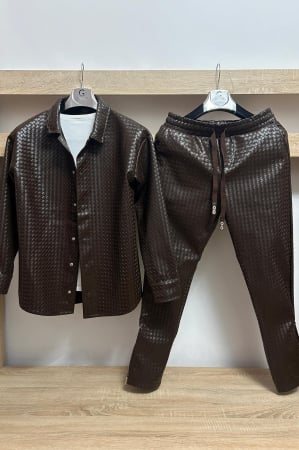 Pantaloni / Trening barbati - COMPLEU PIELE MARO