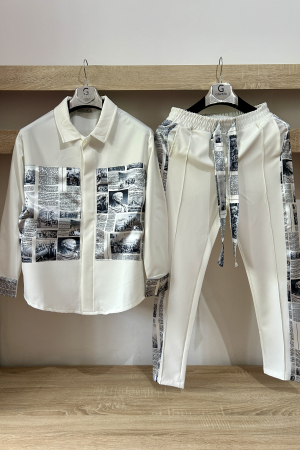 Pantaloni / Trening barbati - COMPLEU ROMAN ALB