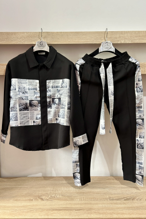 Pantaloni / Trening barbati - COMPLEU ROMAN NEGRU