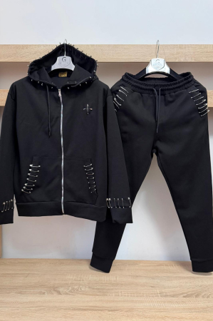 Pantaloni / Trening barbati - COMPLEU SAFETY PINS BLACK