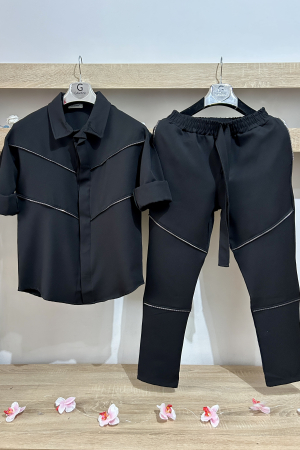 Pantaloni / Trening barbati - COMPLEU SILVER ZIP BLACK