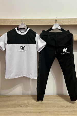 Pantaloni / Trening barbati - COMPLEU URBAN NEGRU ALB