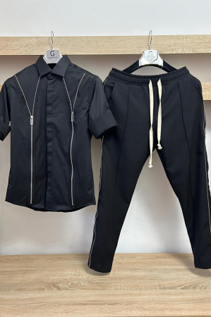 Pantaloni / Trening barbati - COMPLEU URBAN ZIP BLACK