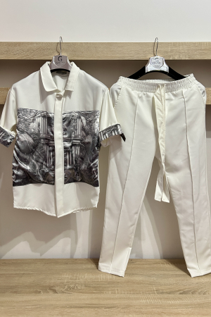 Pantaloni / Trening barbati - COMPLEU VISION ALB