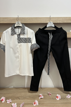Pantaloni / Trening barbati - COMPLEU VRS ALB NEGRU