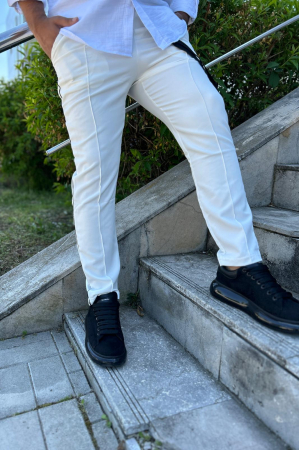 Pantaloni / Trening barbati - MATERIAL CU SIRET ALB