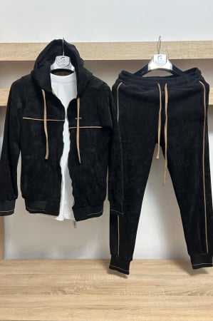 Pantaloni / Trening barbati - TRENING RAIAT NEGRU