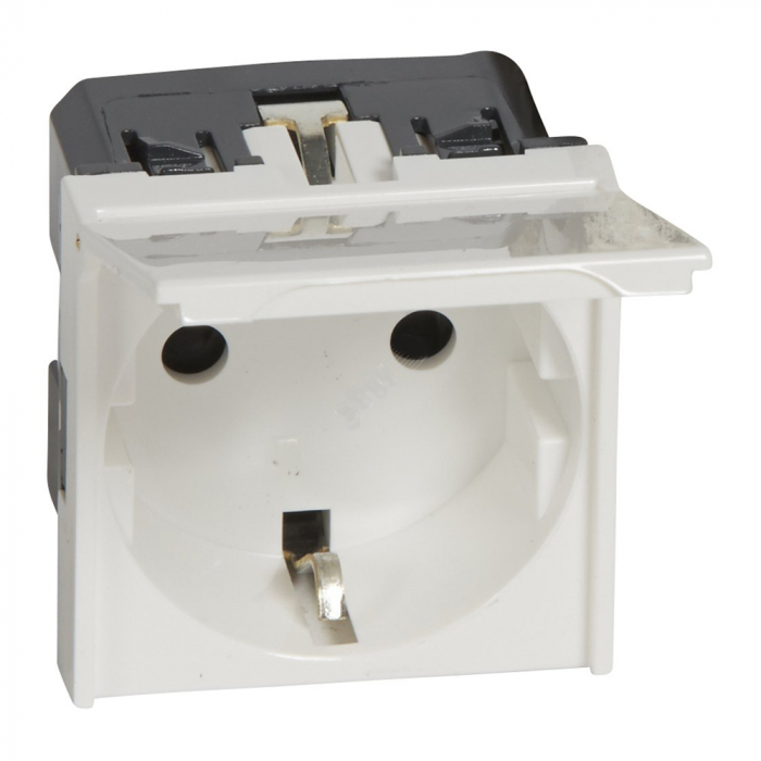 Priza schuko 2 module cu capac Legrand Mosaic [1]