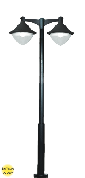 Stalp Decorativ Echipat 2MID 02 / 3M Negru [2]