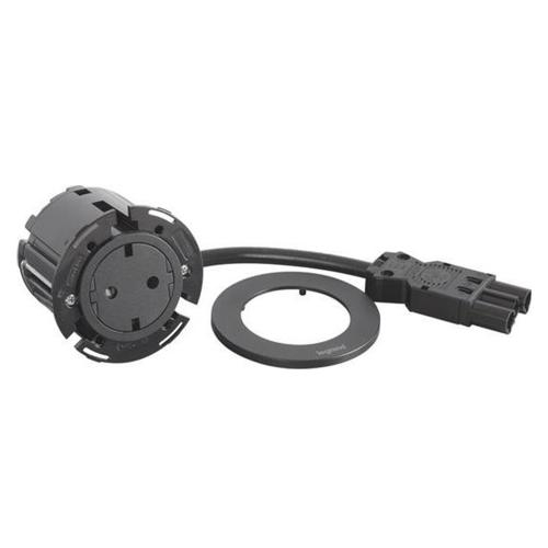 Incara Disq 60 cu Priza 2P+T , finisaj alb, negru, metal, cablu de 0,5 m + conector Wieland [2]