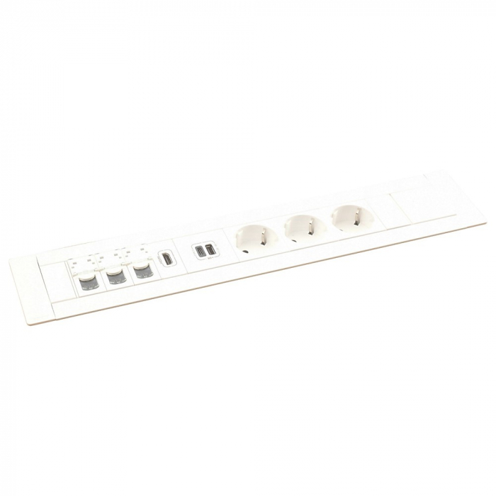 Incara Multilink vertical 12 module finisaj alb cu 3x Priza 2P+T, 1x USB A+C, 3x RJ45 cat6 UTP 1mod. albe, 1x HDMI, cablu 2m + stecar 2P+T [2]