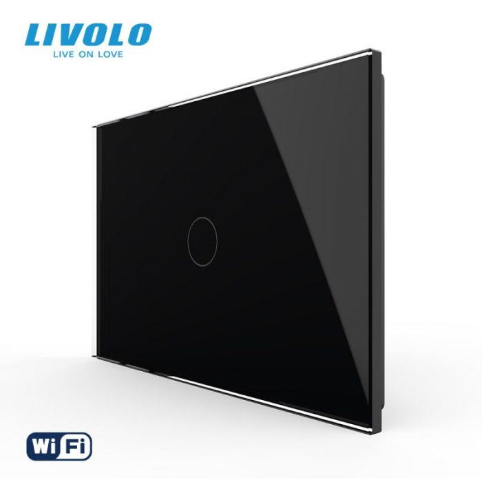 Intrerupator simplu, standard italian, cap scara/ cap cruce, conexiune WiFi, cu panou sticla, 3M VL-FC1SNY-3G-3W [3]