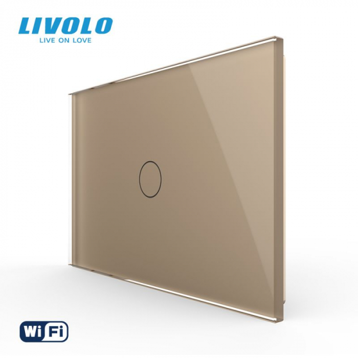 Intrerupator simplu, standard italian, conexiune WiFi, cu panou sticla, 3M  VL-FC1NY-3G-3W [2]