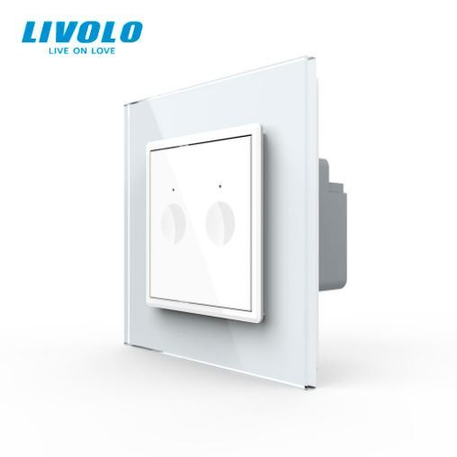 Intrerupator tactil dublu, wireless RF, rama sticla 722100213SR [2]
