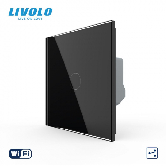 Intrerupator tactil simplu WiFi, cap / scara / cruce, cu panou sticla VL-FC1SNY-C1-W2G [4]