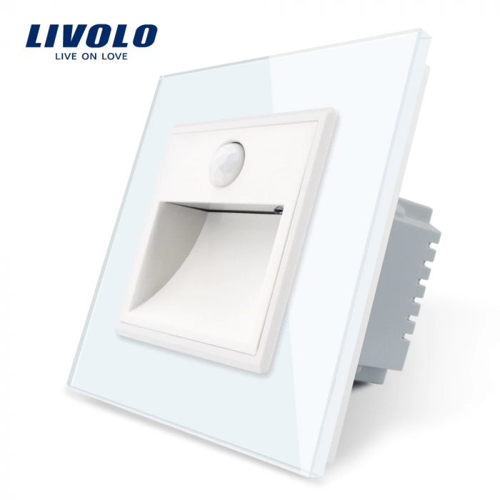 Lampa de veghe LED LIVOLO cu rama din sticla - Senzor miscare incorporat [1]