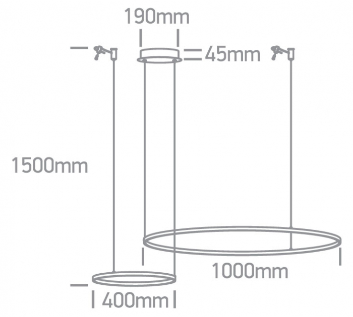 Lustra 2 x cerc orizontal 65W 63150A/B/W [2]