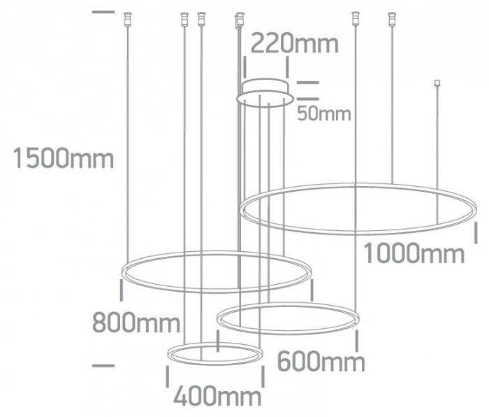 Lustra 4 x cerc orizontal 100W 63150C/B/W [2]