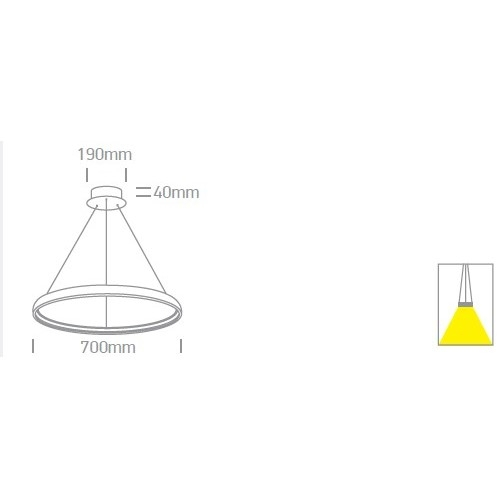 Lustra tip Cerc, Led suspendat Diametru 700mm, 40W, IP20  63050/W; 63050/B [3]