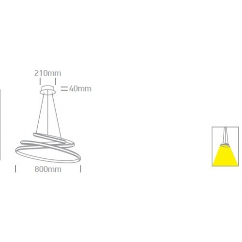 Lustra tip Cerc, Led suspendat Diametru 800mm, 50W, IP20 63046B/W [2]