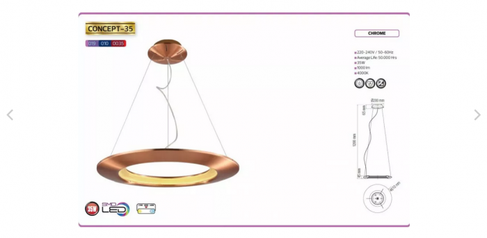 Pendul LED Horoz Electric Concept-35, 35 W [2]