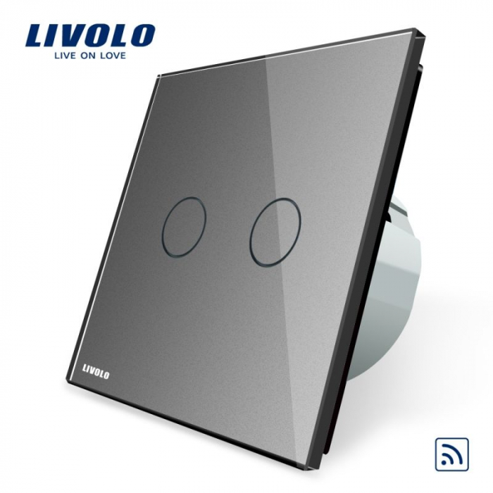 Intrerupator Dublu Wireless cu touch Livolo din sticla [4]