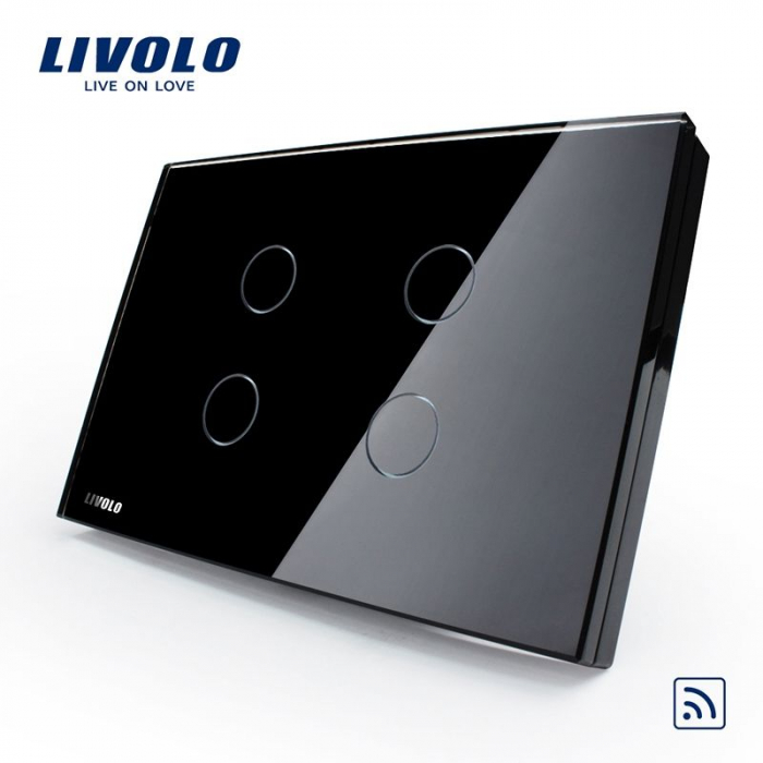 Intrerupator Cvadruplu Wireless cu touch Livolo din sticla [1]