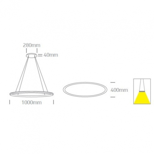 Suspensie ovala, Diametru 1000mm, 25W, IP20 63046/W [2]