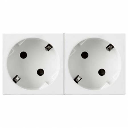 Legrand Mosaic - Priza schuko 2x2P+T orientare 45 grade Legrand Mosaic
