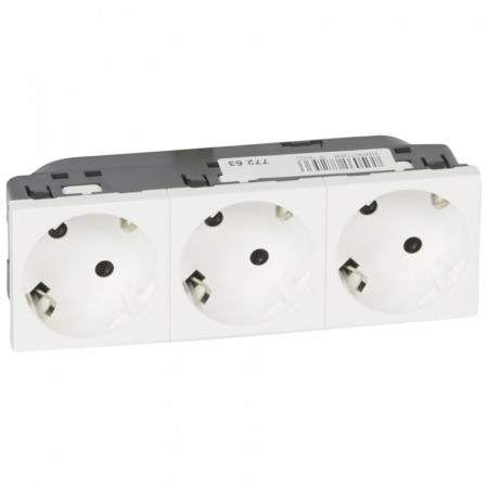 Legrand Mosaic - Priza schuko 3X2P+T cu orientare 45 grade Legrand Mosaic
