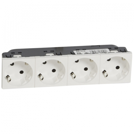 Legrand Mosaic - Priza schuko 4X2P+T cu orientare 45 grade Legrand Mosaic